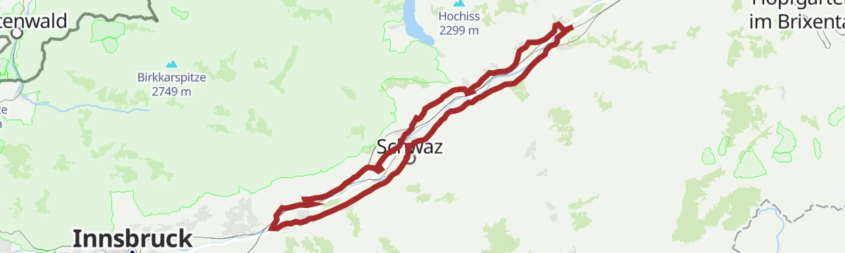 Route map: Rennrad 15 Oberes Unterinntal
